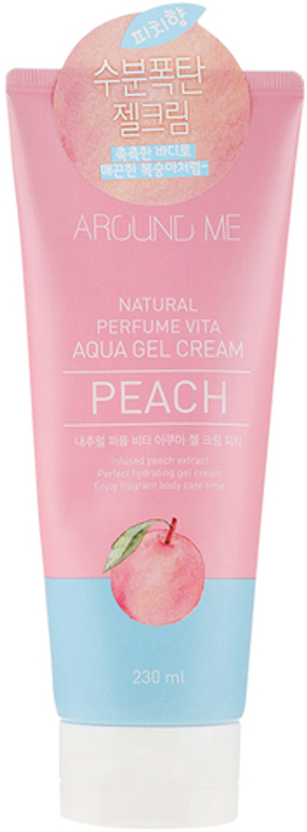 Welcos Питательный крем-гель для тела с персиком Around Me Natural Perfume Vita Aqua Gel Cream Peach 230мл