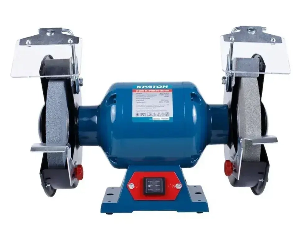 Станок заточной Кратон BG 560/200 (560 Вт, Размеры шлифовального круга 200х32х25 мм, Резиновые съемные амортизаторы)