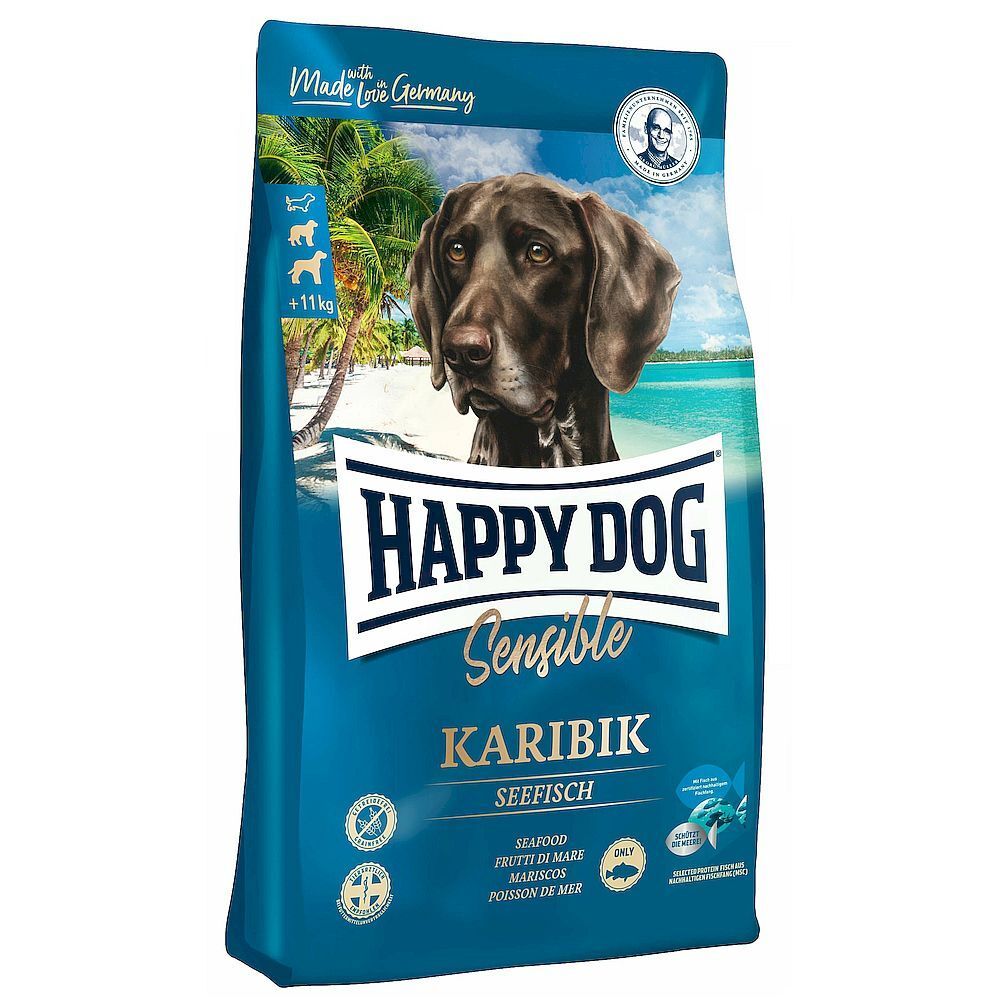 Happy Dog Supreme - Sensible Karibik корм для средних и крупных собак с рыбой и картофелем 2,8 кг