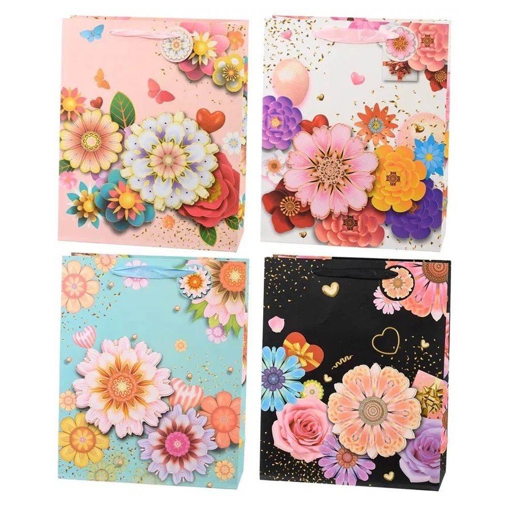 Подарочный пакет Basir, серия "Цветы", 30*12*40 см, ассорти Подарочный пакет Basir, серия "Цветы", 30*12*40 см, ассорти