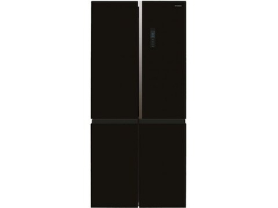 Холодильник трехкамерный Hyundai CM5084FGBK Side by Side, French Door черное стекло