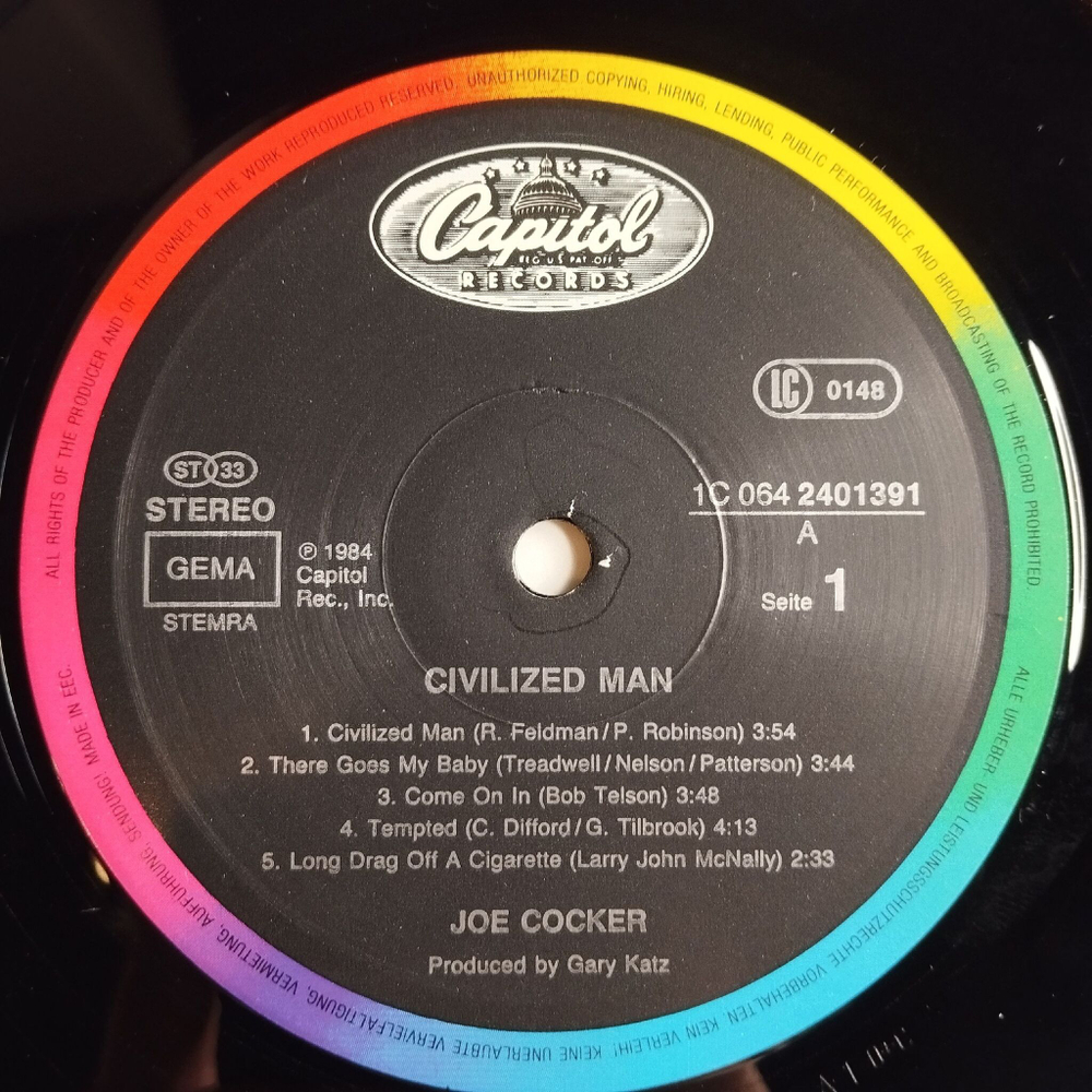 Винтажная виниловая пластинка LP Joe Cocker Civilized Man (Germany 1984)