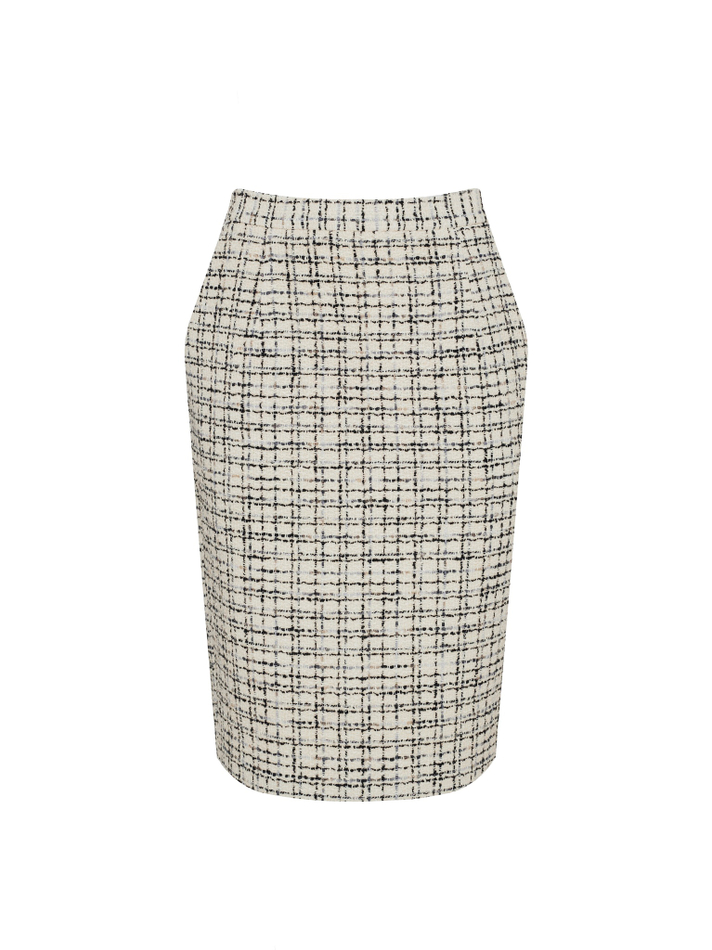 Юбка из букле молочный/черный