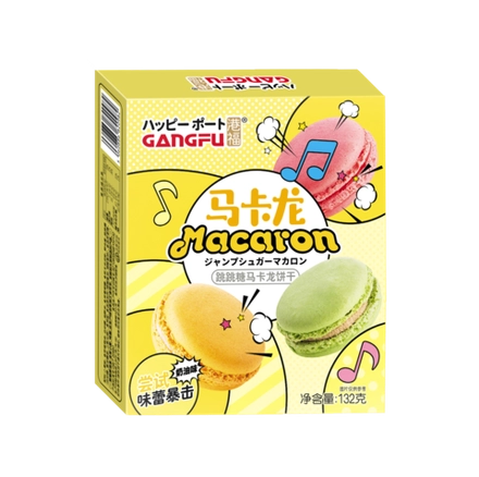 Печенье-сэндвич MACARON с кремовым вкусом и взрывной карамелью, коробка 132 г