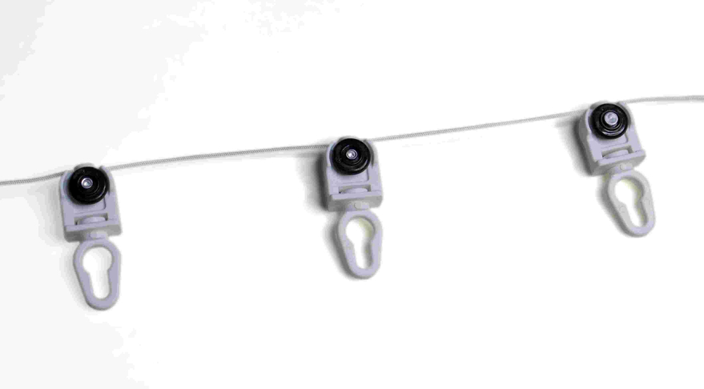 Бегунок для Glydea на корде (8см), пластик, белый (волна)