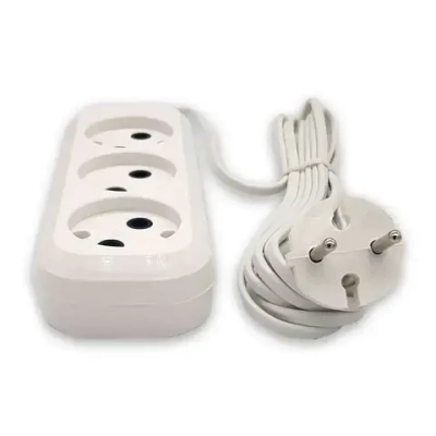 Удлинитель сетевой 7 метров, 3 розетки, 1300Вт, 6А