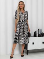 Платье с пуговицами Антонелла (синее/зебра) П15621-45М LT Collection