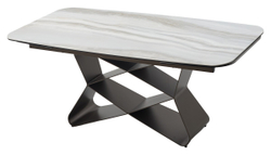 Стол ABSALON 180 ICE AGATE, керамика, стекло / Шоколадное золото каркас, ®DISAUR