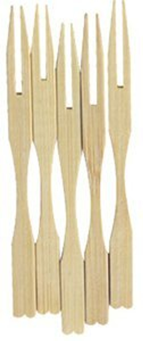 Пика бамбуковая Вилочка, 9 см, 100 штук в упаковке