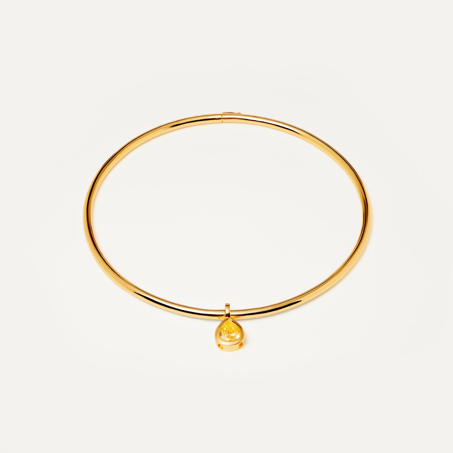 Чокер Gold Rigid Frame Necklace – Yellow Drop