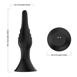 Черная анальная пробка 16,5см с вибрацией и пультом ДУ Silicone Toys USK-A01