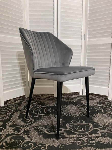 Стул SEATTLE-V СЕРЫЙ #27, велюр / черный каркас М-City