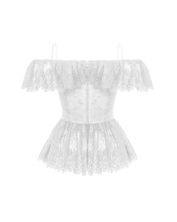 Топ с баской из кружева