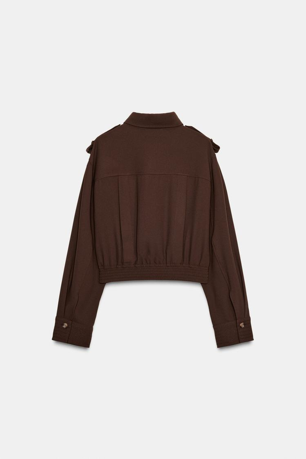 ZARA РУБАШКА С ХЛЯСТИКАМИ НА ПЛЕЧАХ, КОРИЧНЕВЫЙ