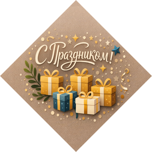 Открытка "С Праздником" 50х50мм