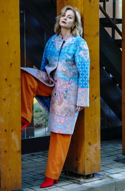 Пальто "Весна", по мотивам пейзажа «Весна в Крыму» русского живописца Роберта Фалька