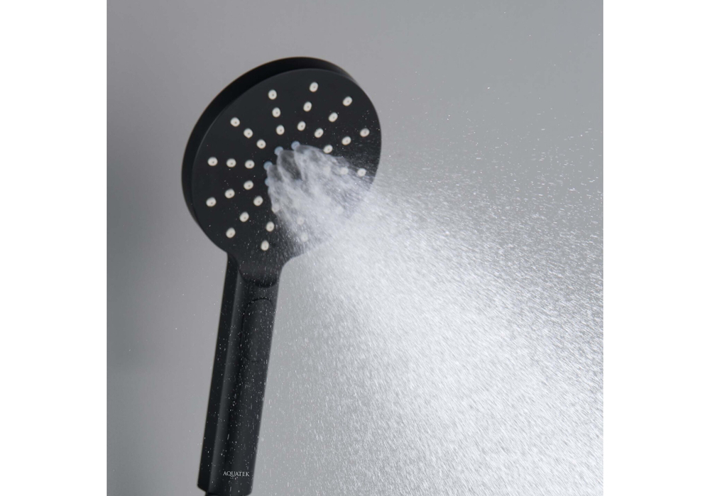 Ручной душ Select 120 3 jet AQUATEK, матовый черный AQ2006MB ОБЕРОН