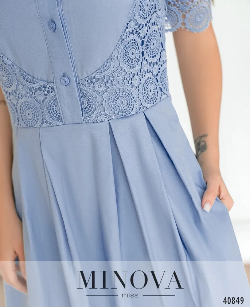 Платье 1098-голубой Minova