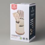 Набор ножей и кухонных принадлежностей 9 предметов, вращающаяся подставка, 671-204