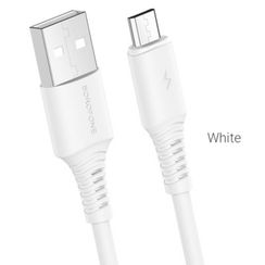 USB BOROFONE BX47 Coolway, USB - MicroUSB, 2.4А, 1 м, белый