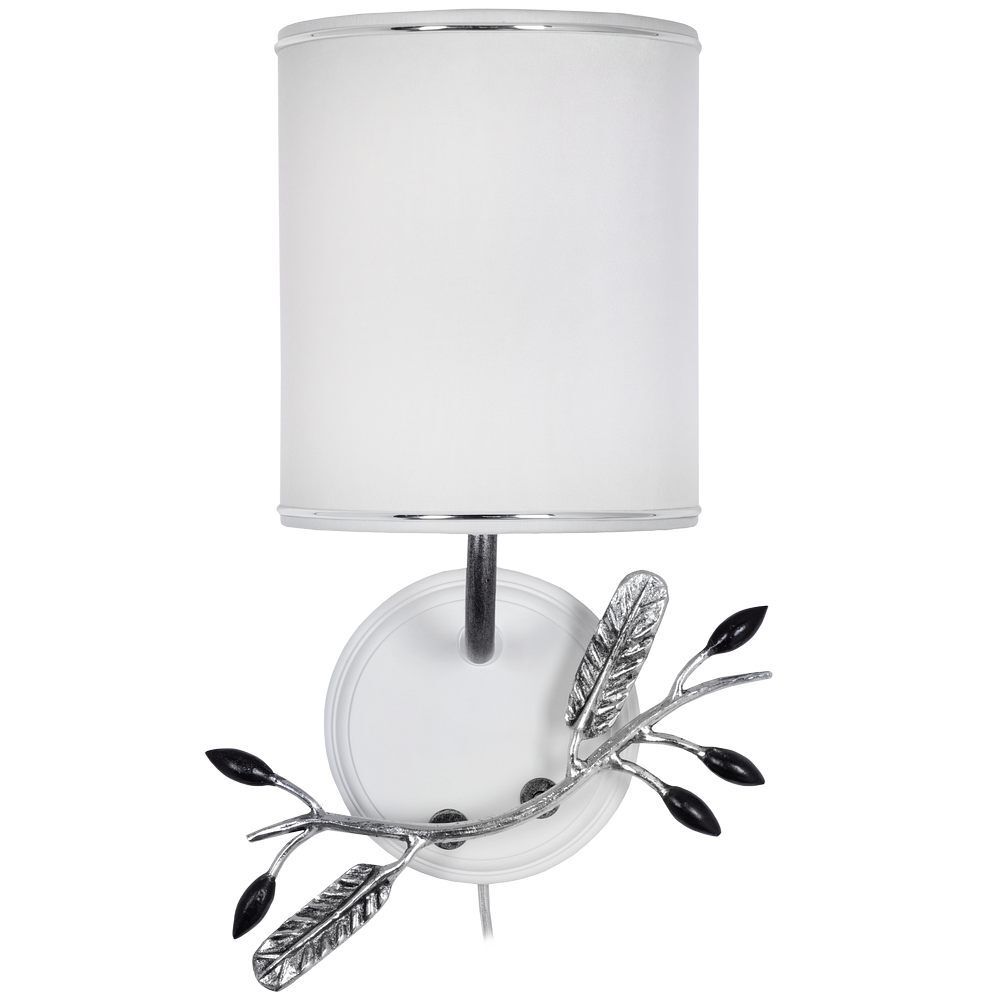 Бра настенный светильник Oliva Branch (Олива Бранч) Айс правое с абажуром Терра Снег