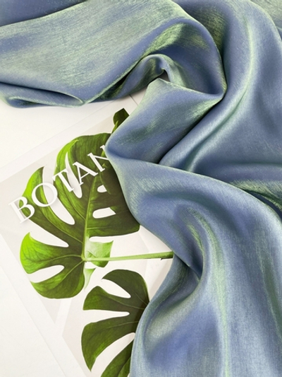 СЕРО-СИНИЙ С ЗЕЛЕНЫМ ОТЛИВОМ - Хрустальный шелк КЛАССИКА (1416 Маша)