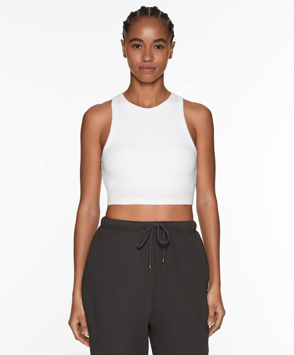 Oysho Майка из смесового модала с чашками, белый