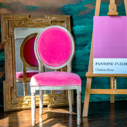 Стул Луи - Малиновый сорбет бархат лесной орех Объект мечты