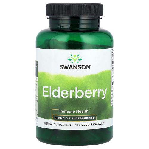 Swanson, Elderberry, для укрепления иммунитета, 120 растительных капсул