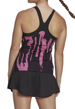 Женский топ теннисный Adidas New York Y-tank - черный/полупульсно-сиреневый