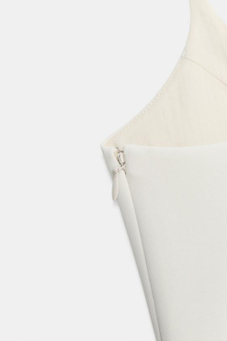 ZARA ТОП С БАСКОЙ — ZW COLLECTION, ЭКРЮ