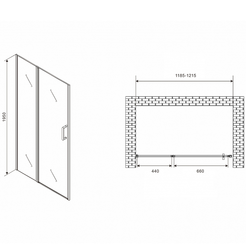 Душевая дверь Abber Sonnenstrand 120 AG04120MS профиль Хром стекло матовое