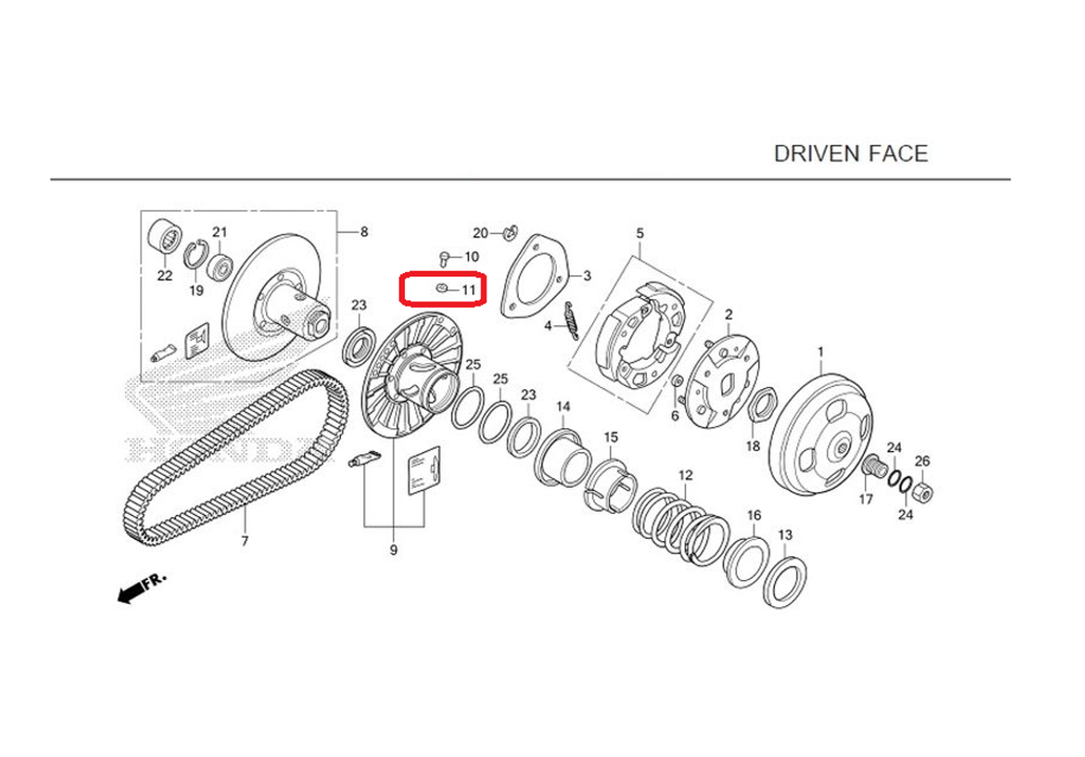 23226-KM1-010. ROLLER, GUIDE