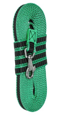 Зооник поводок капроновый с двойной латексной нитью 5м* 15мм, зеленый