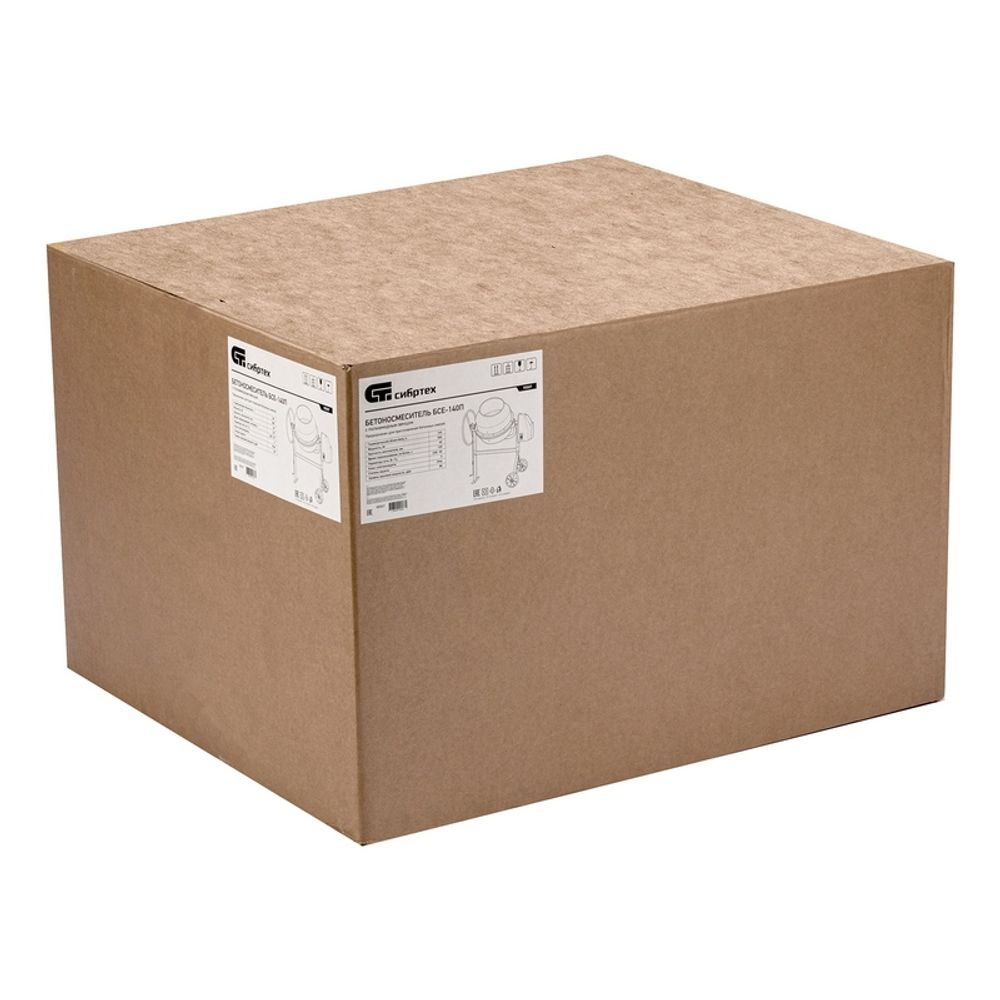 Бетоносмеситель БСЕ-140П, 140 л, 500 Вт, полиамидный венец, Сибртех, 95507