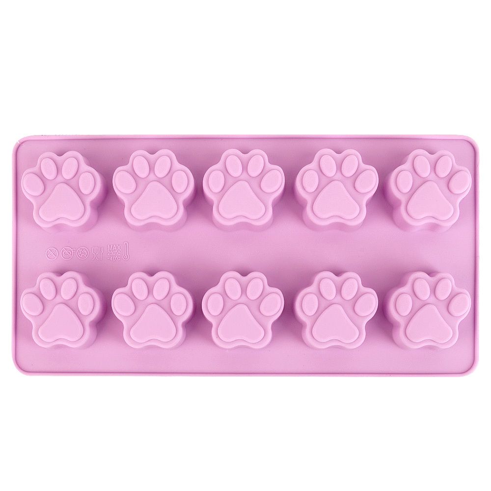 Форма для льда и шоколада "Лапки" 21,5х11х1,6см (силикон) (без упаковки)