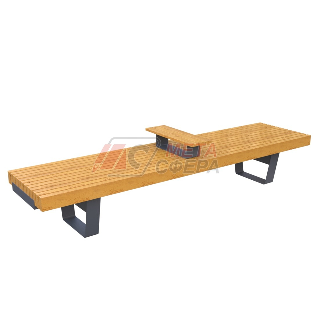 Лавка Rail Road 02 продольная с подлокотником