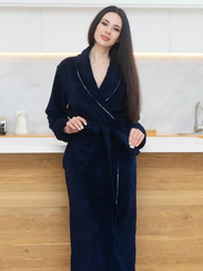 Халат женский без капюшона HELEN Синий