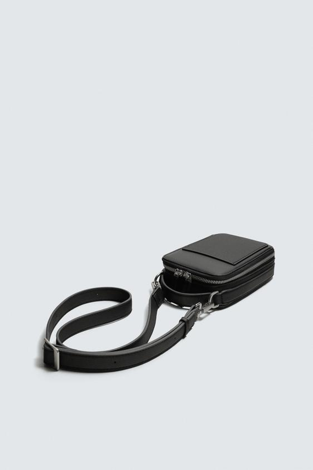 ZARA ВЕРТИКАЛЬНАЯ СУМКА С ТЕКСТУРОЙ, ЧЕРНЫЙ