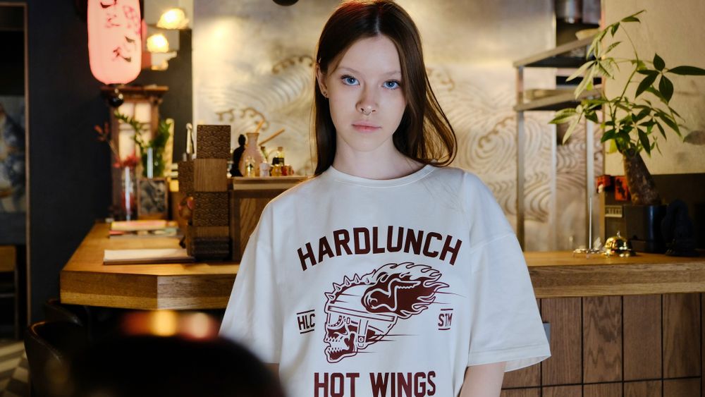 Футболка Hardlunch оверсайз Hot wings белая