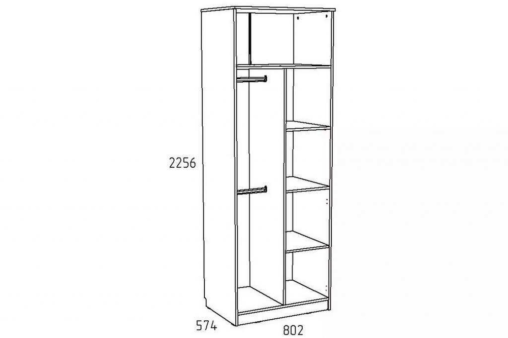 Шкаф для одежды НМ 014.07 «Фанк» Дуб сонома/белый скандинавский