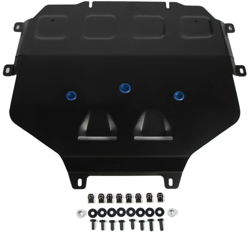 Защита КПП Rival (черная) для Porsche Cayenne III (V - 2.9T (440 л.с.); 3.0 (340 л.с.); 4.0T (550 л.с.)) 2017-н.в. (устанавл-ся совместно с 333.4615.1), штампованная, алюминий 4 мм, с крепежом, 333.4616.1