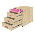 Тумба Дэми на колёсиках с 3 ящиками и органайзером для канцелярии (ТУВ.06)