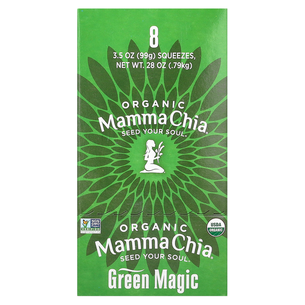 Mamma Chia, Organic Chia Squeeze, Vitality Snack, Green Magic, 8 порций, 99 г (3,5 унции)