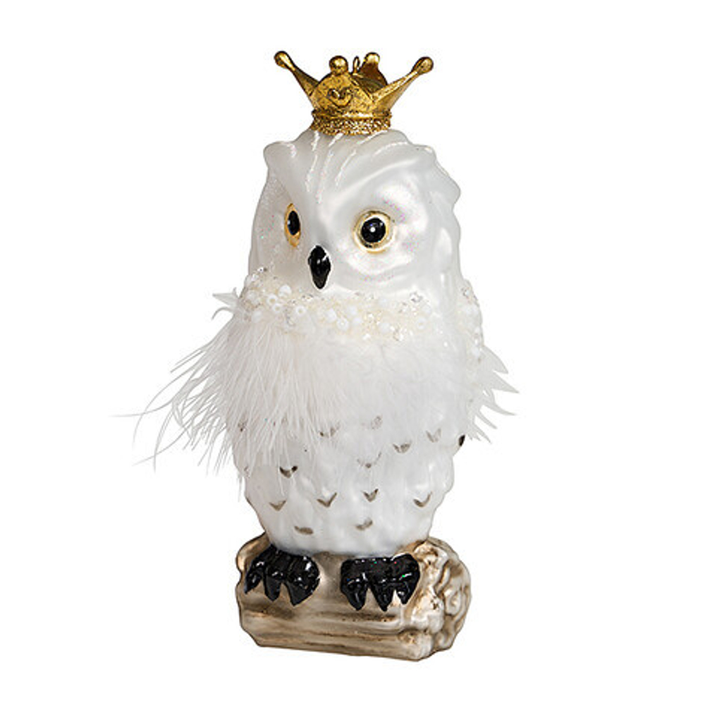 Сова "Зимнее барокко" снежн. 14,5см GLT1018