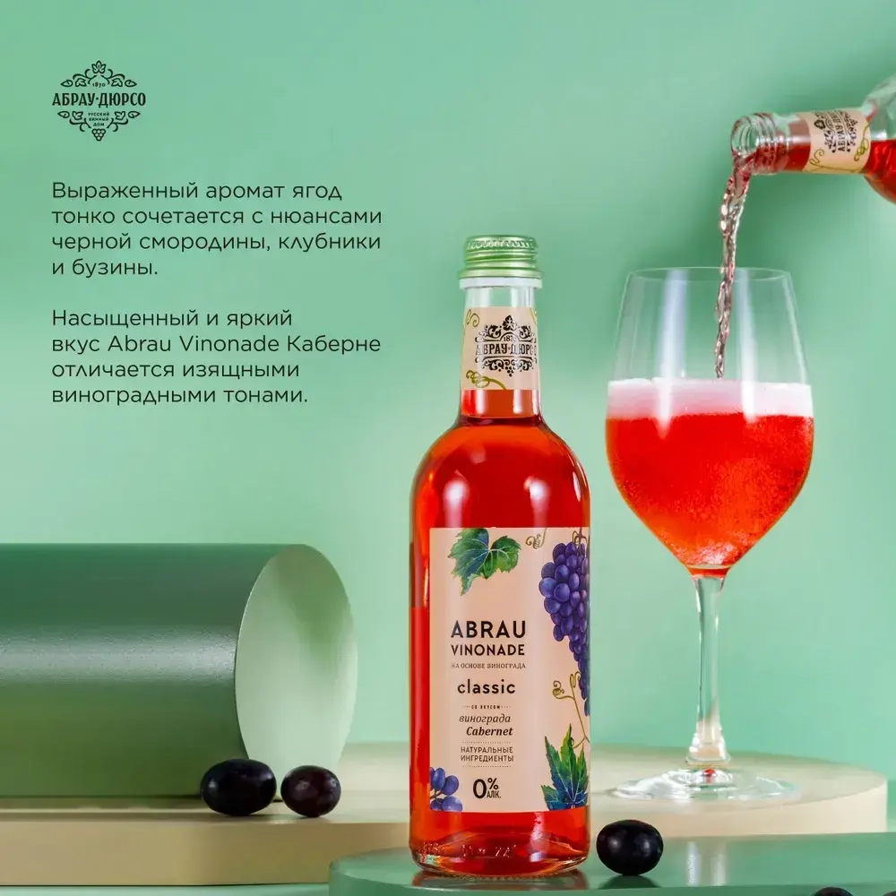 Газированный напиток Abrau Vinonade со вкусом Каберне, 375 мл