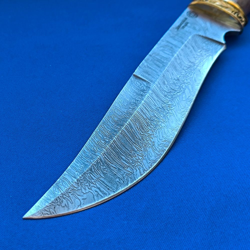 Нож ковка Князь Дамаск, латунное литьё