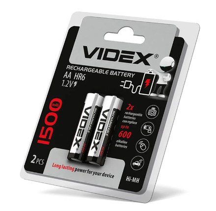 Аккумулятор никкельметалл-гидридный VIDEX AA 1500mAh