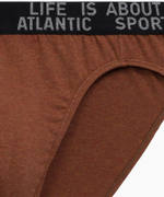 Мужские трусы слипы спорт Atlantic, набор 3 шт., хлопок, тёмно-серый меланж + медно-багряный меланж + коричневый меланж, 3MP-209