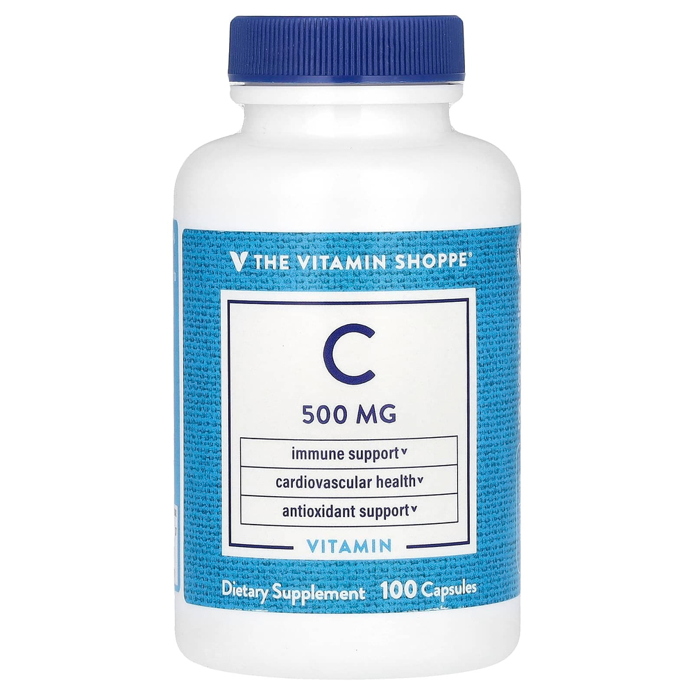The Vitamin Shoppe, витамин C, 500 мг, 100 капсул